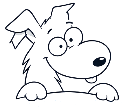 Skampie mascot, a scruffy cartoon dog peeking over the logo